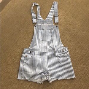 Striped overalls